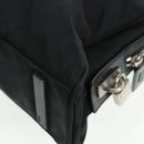 PRADA Hand Bag Nylon Leather Black Silver Auth ep12566-17