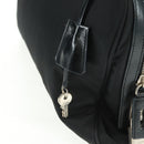 PRADA Hand Bag Nylon Leather Black Silver Auth ep12566-9