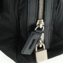 PRADA Hand Bag Nylon Leather Black Silver Auth ep12566-20