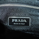PRADA Hand Bag Nylon Leather Black Silver Auth ep12566-21