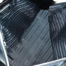 PRADA Hand Bag Nylon Leather Black Silver Auth ep12566-10