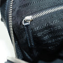 PRADA Hand Bag Nylon Leather Black Silver Auth ep12566-24