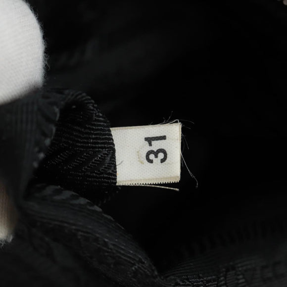 PRADA Hand Bag Nylon Leather Black Silver Auth ep12566