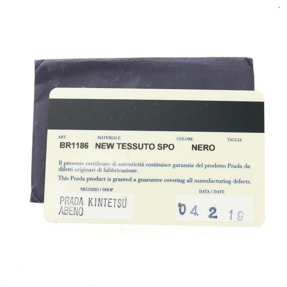 PRADA Hand Bag Nylon Leather Black Silver Auth ep12566