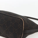GUCCI GG Canvas Accessory Pouch Dark Brown Silver 07198 Auth ep12569-10