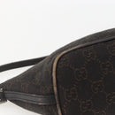 GUCCI GG Canvas Accessory Pouch Dark Brown Silver 07198 Auth ep12569-11
