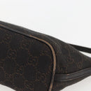 GUCCI GG Canvas Accessory Pouch Dark Brown Silver 07198 Auth ep12569-12