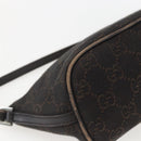 GUCCI GG Canvas Accessory Pouch Dark Brown Silver 07198 Auth ep12569-13