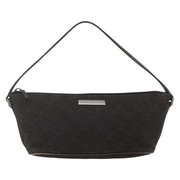 GUCCI GG Canvas Accessory Pouch Dark Brown Silver 07198 Auth ep12569 - 0