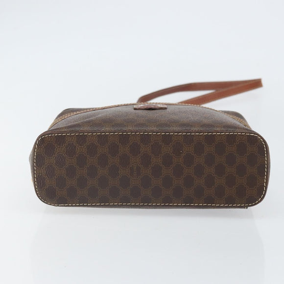 CELINE Macadam Canvas Hand Bag PVC Leather 2way Brown Gold Auth ep12572