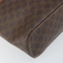 CELINE Macadam Canvas Hand Bag PVC Leather 2way Brown Gold Auth ep12572-15