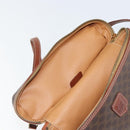 CELINE Macadam Canvas Hand Bag PVC Leather 2way Brown Gold Auth ep12572-19