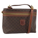 CELINE Macadam Canvas Hand Bag PVC Leather 2way Brown Gold Auth ep12572-1