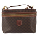 CELINE Macadam Canvas Hand Bag PVC Leather 2way Brown Gold Auth ep12572-13