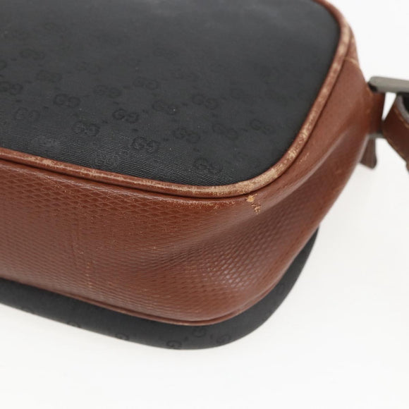 GUCCI Micro GG Supreme Shoulder Bag PVC Leather Black Auth ep12573