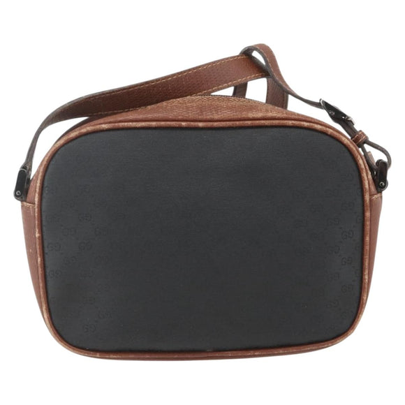 GUCCI Micro GG Supreme Shoulder Bag PVC Leather Black Auth ep12573