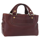 CELINE Boogie bag Hand Bag Leather Brown Silver Auth ep12584-1