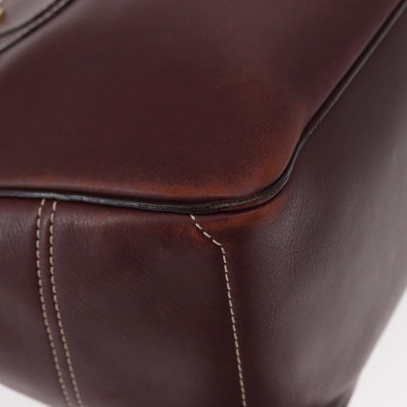 CELINE Boogie bag Hand Bag Leather Brown Silver Auth ep12584