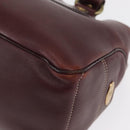 CELINE Boogie bag Hand Bag Leather Brown Silver Auth ep12584-12