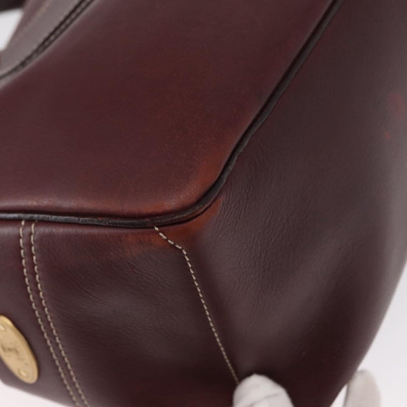 CELINE Boogie bag Hand Bag Leather Brown Silver Auth ep12584