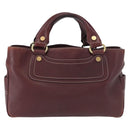 CELINE Boogie bag Hand Bag Leather Brown Silver Auth ep12584-2