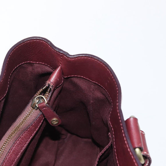 CELINE Boogie bag Hand Bag Leather Brown Silver Auth ep12584