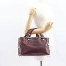 CELINE Boogie bag Hand Bag Leather Brown Silver Auth ep12584-26