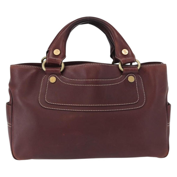 CELINE Boogie bag Hand Bag Leather Brown Silver Auth ep12584