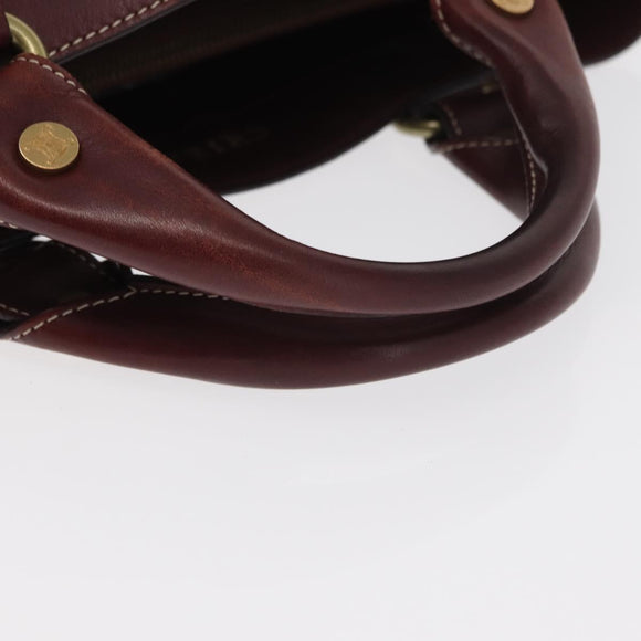 CELINE Boogie bag Hand Bag Leather Brown Silver Auth ep12584