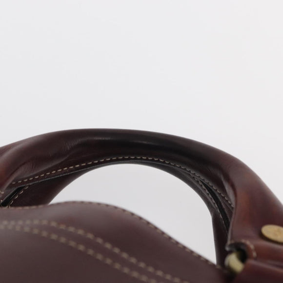 CELINE Boogie bag Hand Bag Leather Brown Silver Auth ep12584