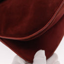 GUCCI Shoulder Bag Suede Bordeaux Gold Auth ep12588-10