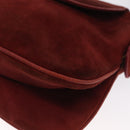 GUCCI Shoulder Bag Suede Bordeaux Gold Auth ep12588-11