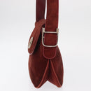 GUCCI Shoulder Bag Suede Bordeaux Gold Auth ep12588-4