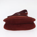 GUCCI Shoulder Bag Suede Bordeaux Gold Auth ep12588-9