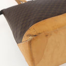 CELINE Macadam Canvas Tote Bag PVC Leather Brown Gold Auth ep12590-9