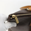 CELINE Macadam Canvas Tote Bag PVC Leather Brown Gold Auth ep12590-10