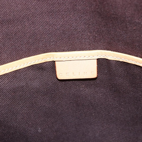 CELINE Macadam Canvas Tote Bag PVC Leather Brown Gold Auth ep12590