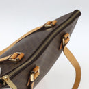 CELINE Macadam Canvas Tote Bag PVC Leather Brown Gold Auth ep12590-6
