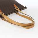 CELINE Macadam Canvas Tote Bag PVC Leather Brown Gold Auth ep12590-7