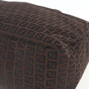 FENDI Zucchino Canvas Hand Bag Dark Brown Auth ep12591-9