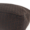 FENDI Zucchino Canvas Hand Bag Dark Brown Auth ep12591-15