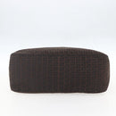 FENDI Zucchino Canvas Hand Bag Dark Brown Auth ep12591-5