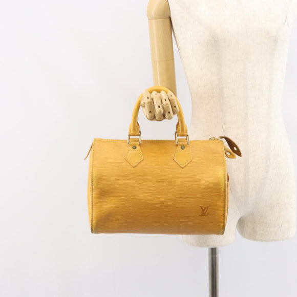 LOUIS VUITTON Epi Speedy 25 Hand Bag Tassili Yellow M43019 LV Auth ep12594