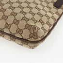 GUCCI GG Canvas Shoulder Bag Beige Silver 122793 Auth ep12602-15