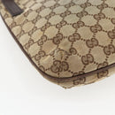 GUCCI GG Canvas Shoulder Bag Beige Silver 122793 Auth ep12602-16