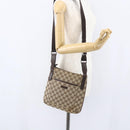 GUCCI GG Canvas Shoulder Bag Beige Silver 122793 Auth ep12602-23
