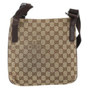 GUCCI GG Canvas Shoulder Bag Beige Silver 122793 Auth ep12602-2