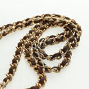 PRADA Chain Shoulder Bag Suede Brown Gold Auth ep12610-15