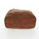 PRADA Chain Shoulder Bag Suede Brown Gold Auth ep12610-7