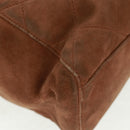 PRADA Chain Shoulder Bag Suede Brown Gold Auth ep12610-16